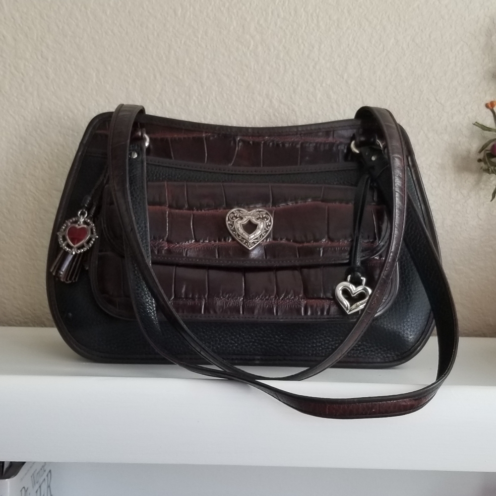 Brighton Black and Brown Leather Handbag